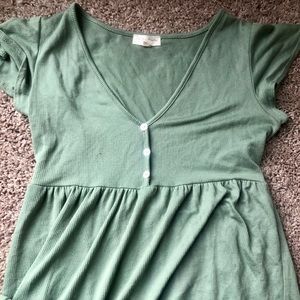 Beautiful Green Cotton Maxi Dress Medium